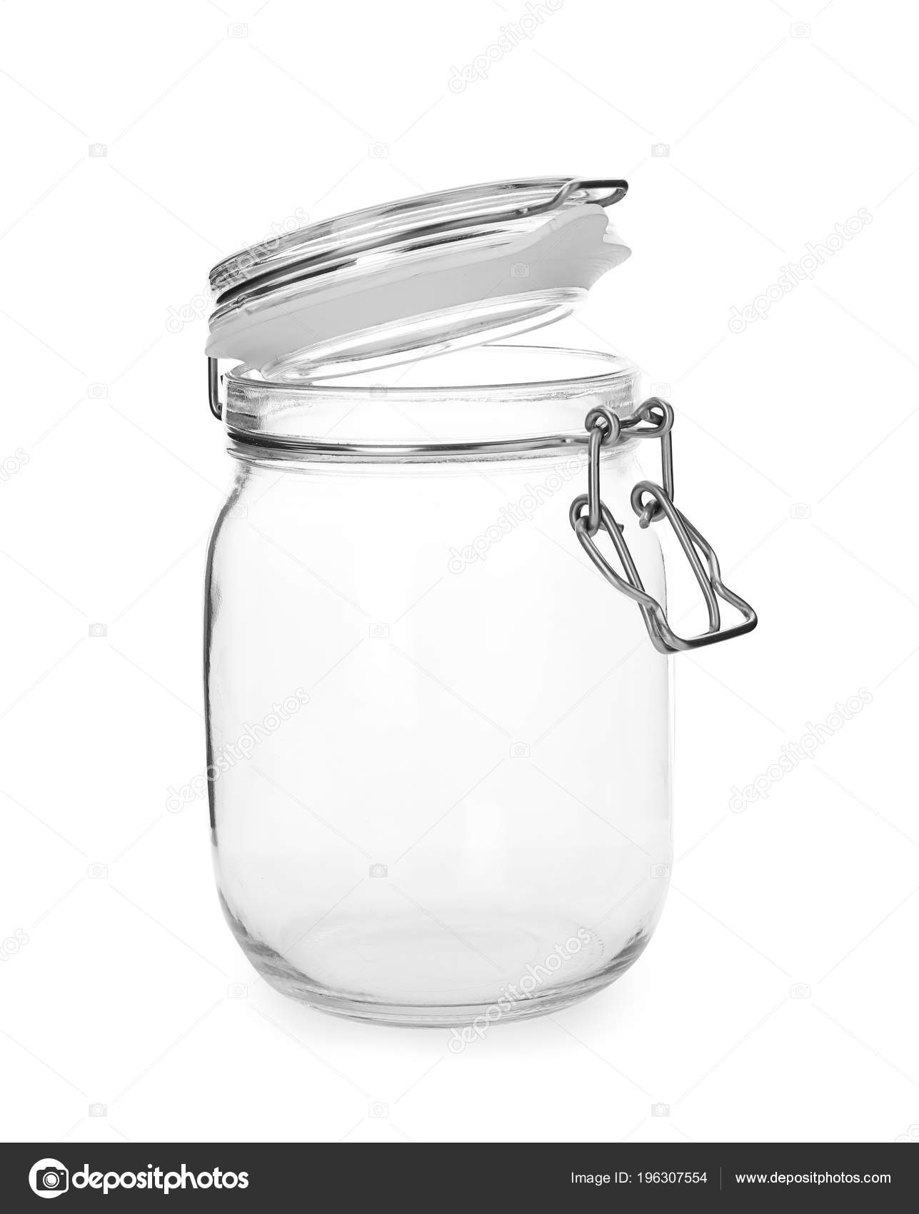Open Empty Jar On A White Background Stock Photo, Picture and Royalty Free  Image. Image 58952347.