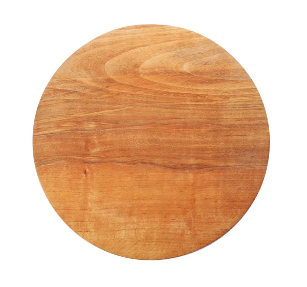 Wooden Board White Background Top View Kitchen Accessory — Stock Photo, Image