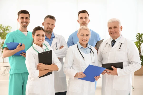 Group Doctors Uniform Clinic Cardiology Conference — Stock Photo, Image