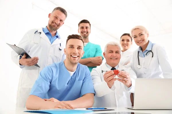 Group Doctors Attending Meeting Clinic Cardiology Conference — Stock Photo, Image