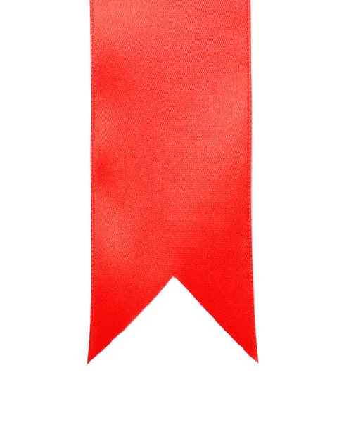 Simple Red Ribbon White Background Top View — Stock Photo, Image