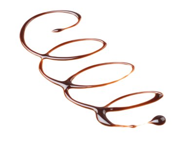 Beyaz zemin üzerine eritilmiş çikolata desen yaptı