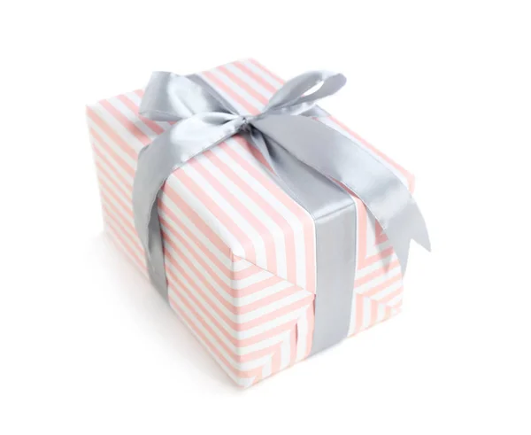 装饰精美的礼品盒白色背景 — 图库照片