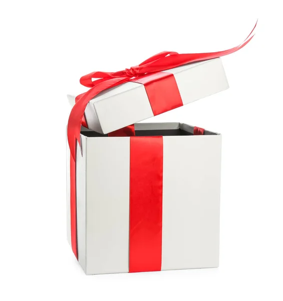 Beautifully Decorated Gift Box White Background — Stock Photo, Image