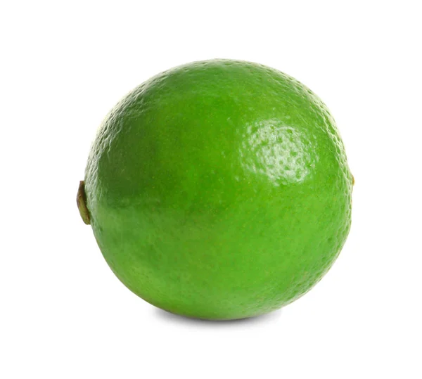 Friss Érett Zöld Lime Fehér Háttér — Stock Fotó