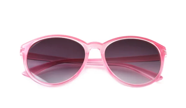 Schöne Sonnenbrille Auf Weißem Hintergrund Strandobjekt — Stockfoto