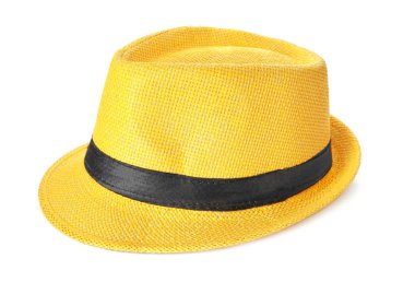 Beyaz zemin üzerine yaz şapka. Beach nesne