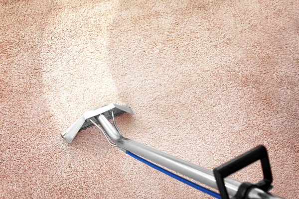 Removing Dirt Carpet Professional Vacuum Cleaner Indoors — Stock Photo, Image