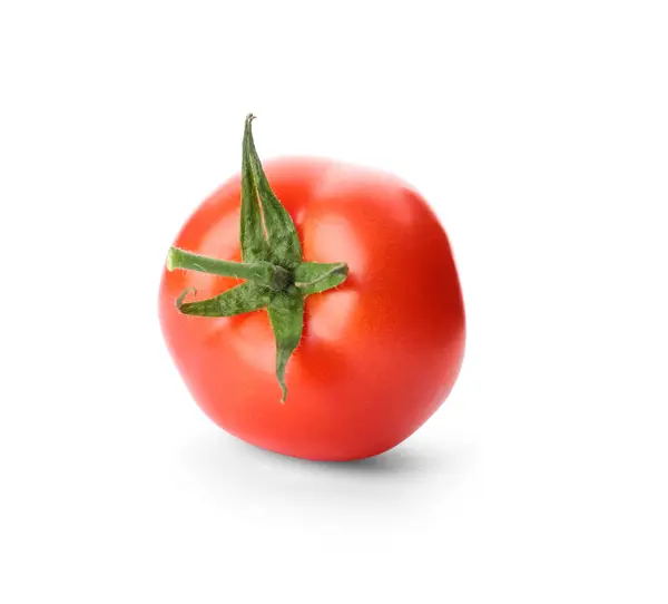 Frische Reife Ganze Tomate Auf Weißem Hintergrund — Stockfoto