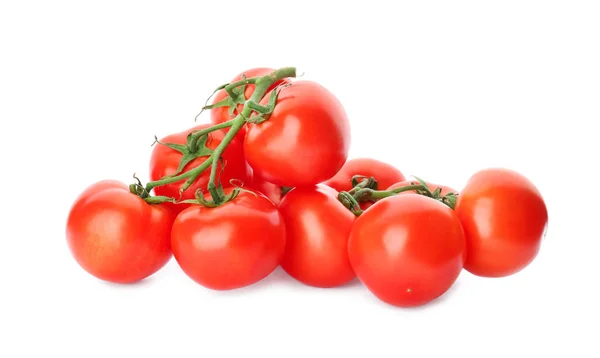 Tomates Rouges Mûres Fraîches Sur Fond Blanc — Photo