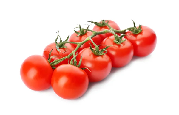 Φρέσκες Ώριμες Κόκκινες Ντομάτες Λευκό Φόντο — Φωτογραφία Αρχείου