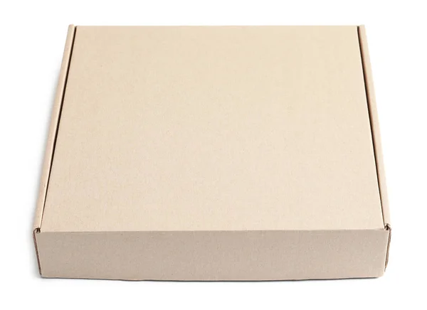 Картонная Коробка Пиццы Белом Фоне — стоковое фото