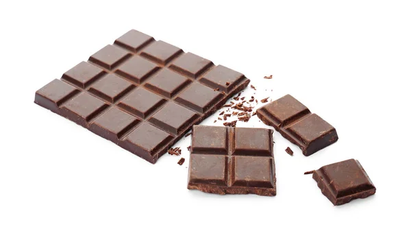 おいしい黒白い背景の上にチョコレート — ストック写真