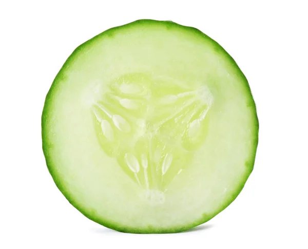 Slice Fresh Cucumber White Background — Stock Photo, Image