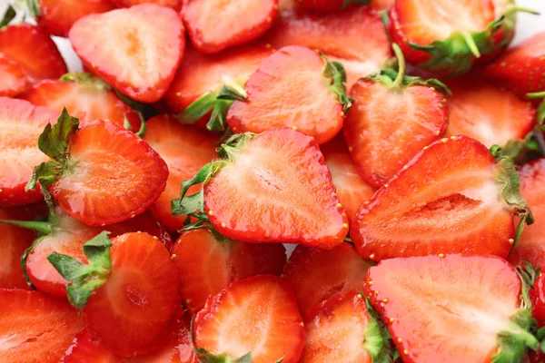 Muchas Fresas Rojas Maduras Como Fondo Primer Plano — Foto de Stock