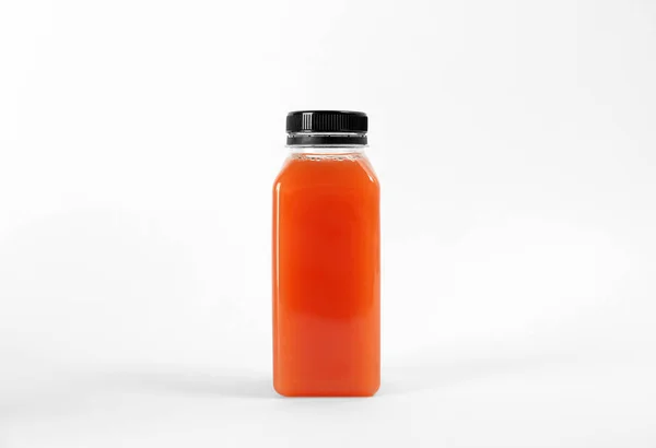 Bottle Delicious Fresh Juice White Background — Stock Photo, Image