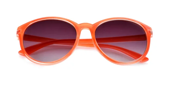 Vackra Solglasögon Vit Bakgrund Strandföremål — Stockfoto