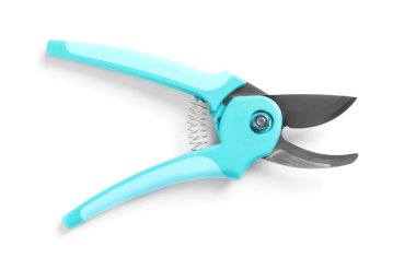 Beyaz arka plan üzerinde yeni budayıcı. Profesyonel Bahçe aracı