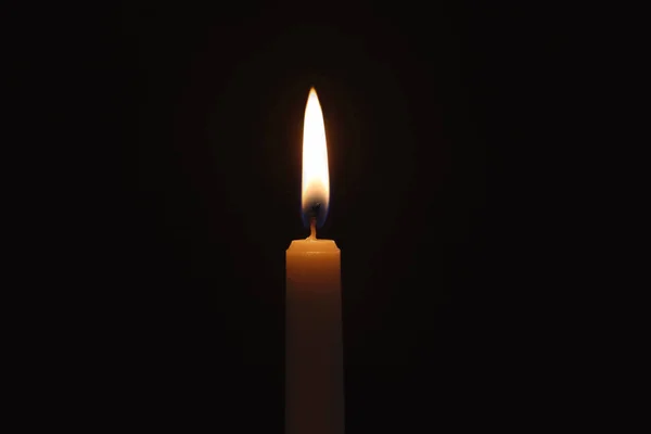 Κερί Κεριών Καύση Μαύρο Φόντο Κοντινό Πλάνο — Φωτογραφία Αρχείου