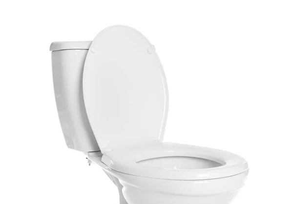 Neue Keramik Toilettenschüssel Auf Weißem Hintergrund — Stockfoto