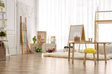 Modern çocuk oda iç ayarı. Ev tasarımı için fikir