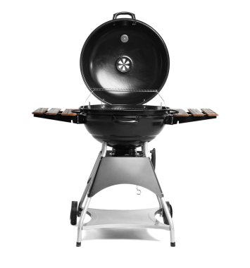 Yeni modern Barbekü ızgara beyaz arka plan üzerinde