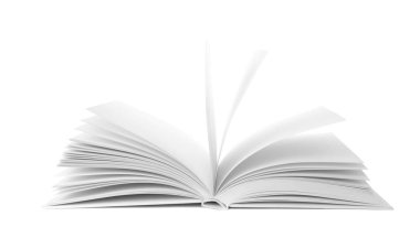 Beyaz arkaplan üzerine sert kapaklı kitabı aç