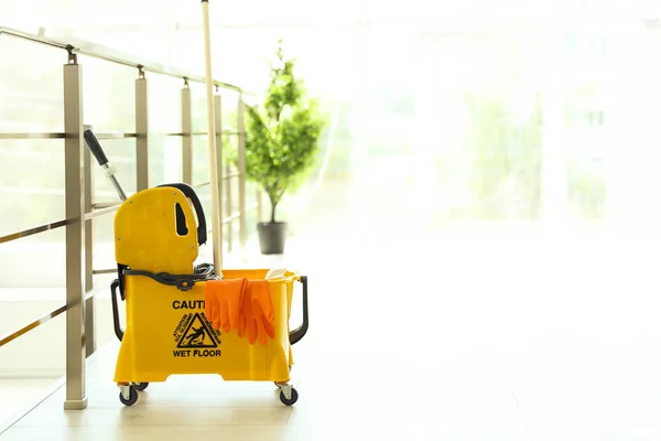 Mop Bucket Cleaning Supplies Indoors — Stock Photo, Image