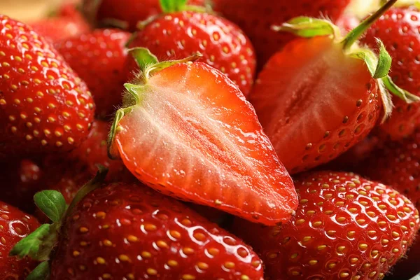 Fresas Frescas Maduras Primer Plano Dieta Saludable — Foto de Stock