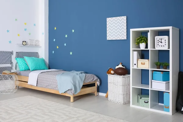 Camera Moderna Bambini Con Letto Comodo — Foto Stock