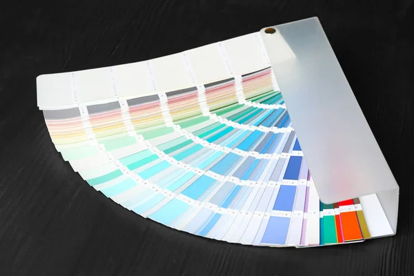 Próbki Palety Kolorów Czarnym Tle — Zdjęcie stockowe