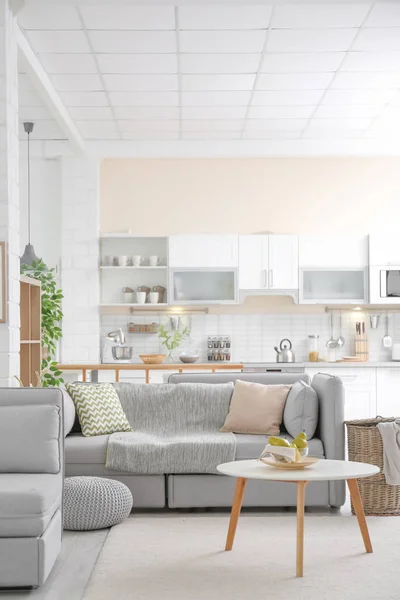 Elegante Apartamento Interior Con Cocina Moderna Idea Para Diseño Del — Foto de Stock