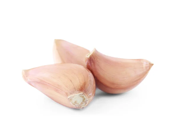 Fresh Unpeeled Garlic Cloves White Background — Stock Photo, Image