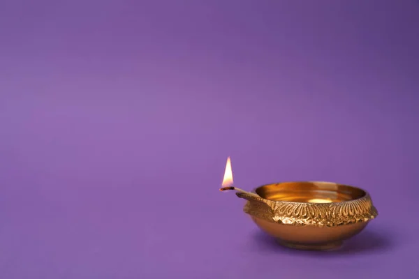 Diya Nebo Jílu Lampu Diwali Barvu Pozadí — Stock fotografie