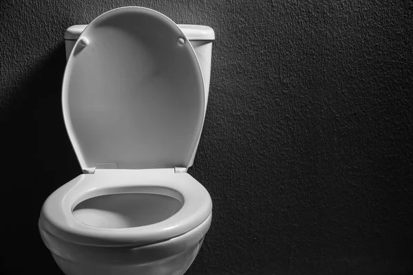 New Ceramic Toilet Bowl Dark Background — Stock Photo, Image