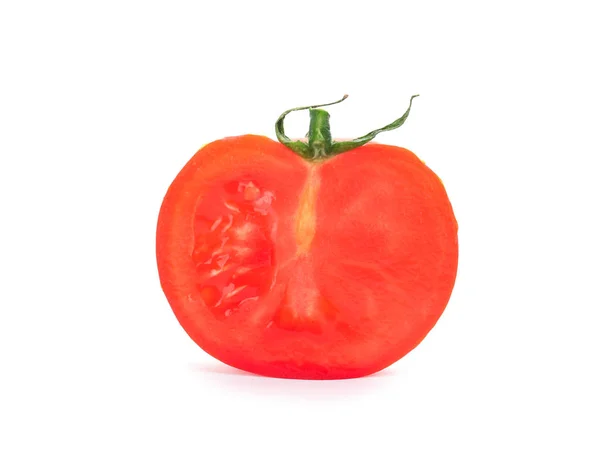 Wyciąć Dojrzały Pomidor Czerwony Białym Tle — Zdjęcie stockowe