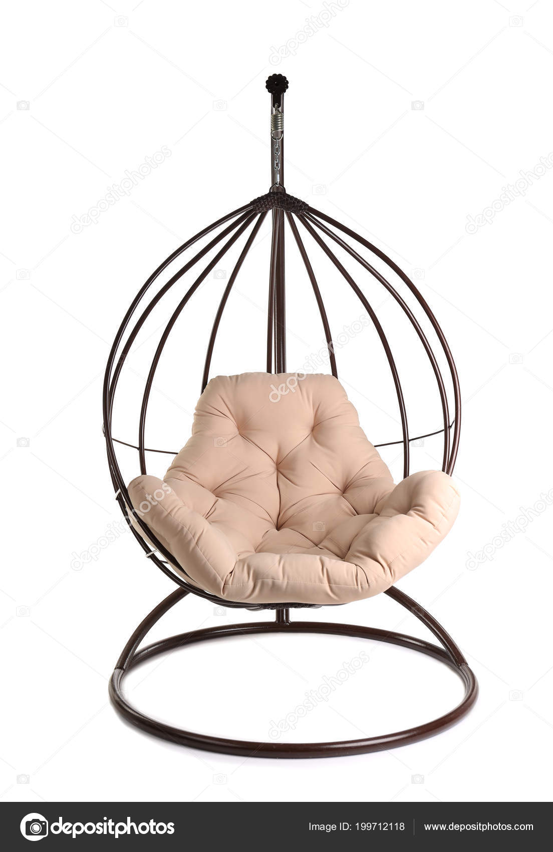 Comfortable Hanging Chair White Background Interior Element