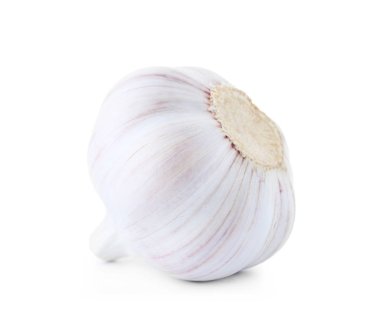 Beyaz arka plan üzerinde taze sarımsak. Organik gıda