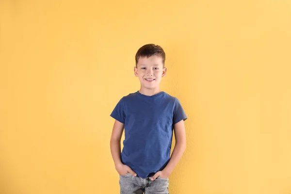 Little Boy Shirt Color Background Mock Design — Stock Photo, Image