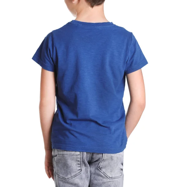 Jongetje Shirt Witte Achtergrond Mock Voor Ontwerp — Stockfoto