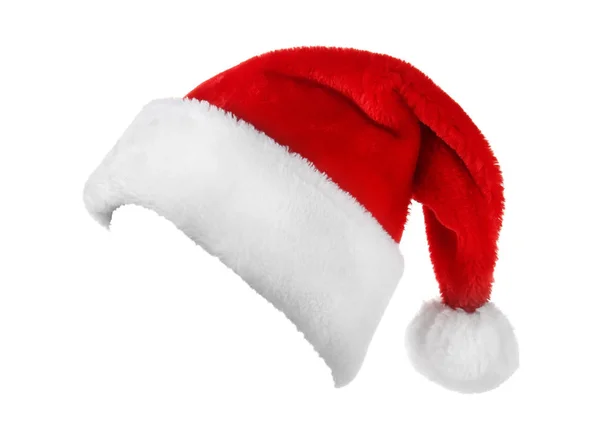 Sombrero Rojo Santa Claus Sobre Fondo Blanco — Foto de Stock