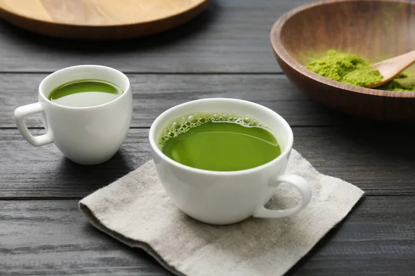 Tazas Matcha Fresco Mesa — Foto de Stock