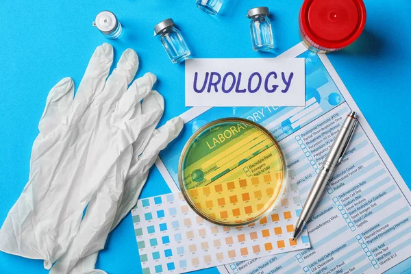 Tasainen Lay Koostumus Virtsanäyte Testi Muodossa Väri Tausta Urologian Käsite — kuvapankkivalokuva