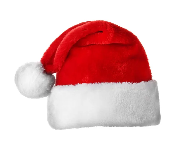 Cappello Babbo Natale Rosso Sfondo Bianco — Foto Stock