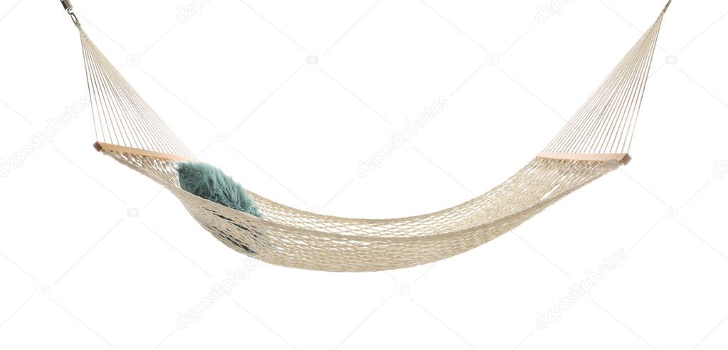 Comfortable hammock on white background