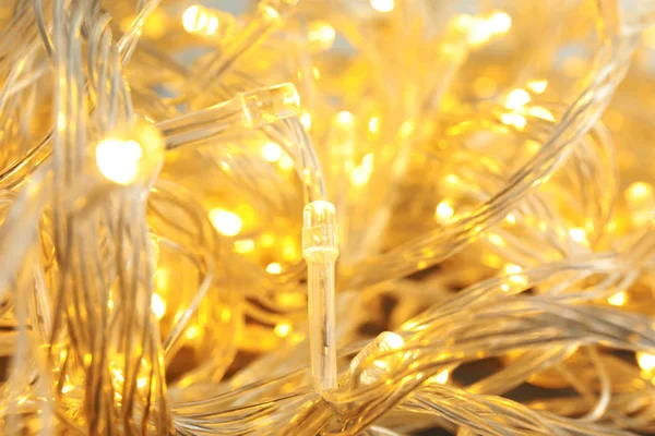 Luces Brillantes Navidad Primer Plano Hermosa Iluminación Festiva — Foto de Stock