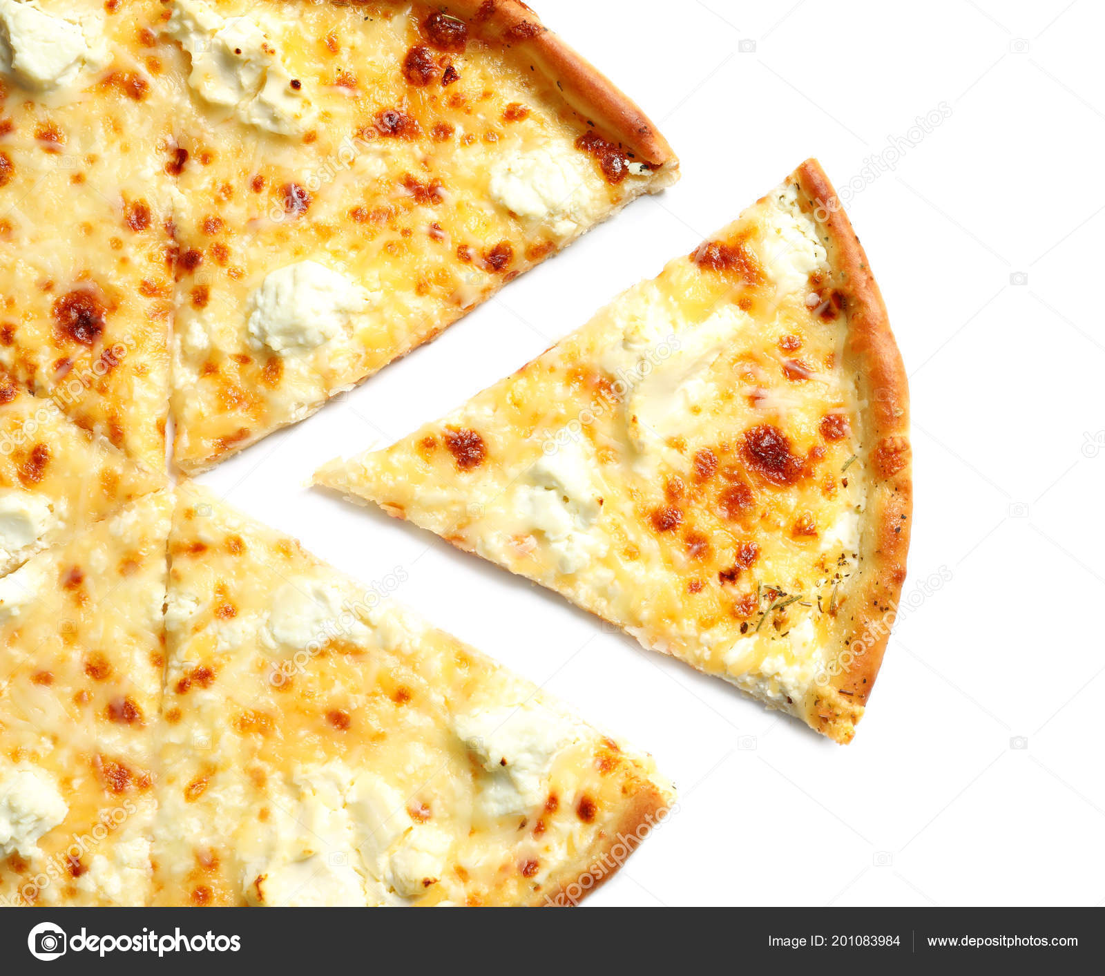 Savoureux Fromage Chaud Pizza Sur Fond Blanc — Photographie