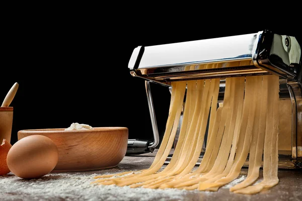 Pasta Maker Dough Products Kitchen Table — Stock Photo, Image