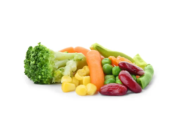 Kupie Warzywa Mrożone Białym Tle — Zdjęcie stockowe