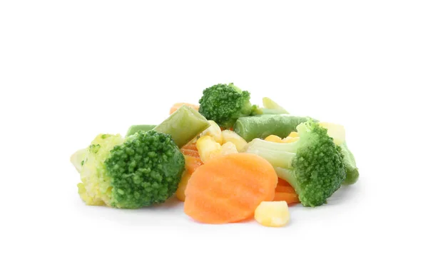 Mix Frozen Vegetables White Background — Stock Photo, Image